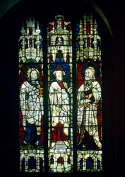 Das Winchester-Fenster, Darstellung von St. Johannes dem Evangelisten, St. Jakobus dem Jüngeren und dem Propheten Zephanja, 1392 (Buntglas)